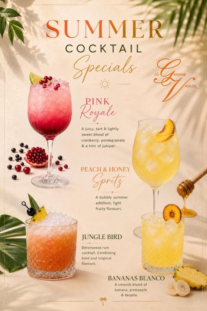 Summer Cocktail Specials at George Vaults